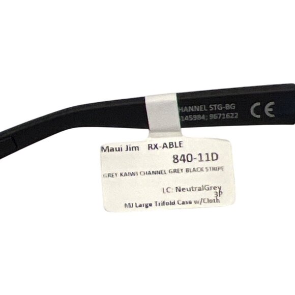 Maui Jim Kaiwi Channel Grey Black Stripe Sunglasses 840-11D Made in Italy - Picture 5 of 9
